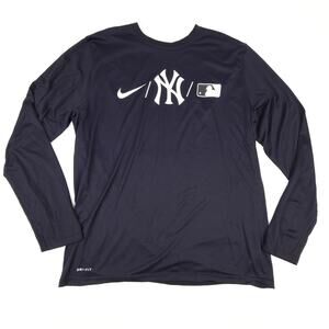 The Nike Tee New York Yankees Mens XL Dri-Fit Long Sleeve Shirt Black